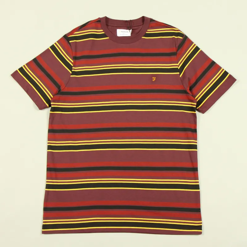 Farah Nash Stripe T-Shirt - Farah Red